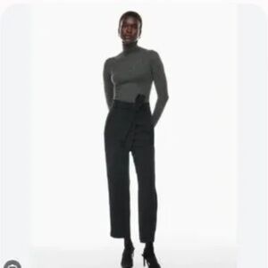 Aritzia Jallade Tie-Front Black Pants Size 6
